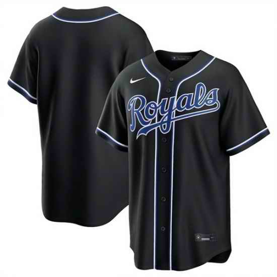 Men Kansas City Royals Blank 2026 Fashion Replica Black Out Stitched Baseball Jersey