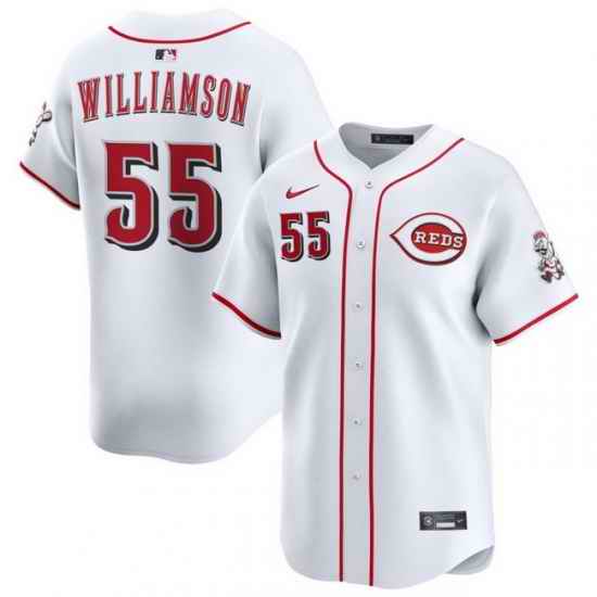 Men Cincinnati Reds Nike White Home Limited Custom Jersey Williamson Brandon 55