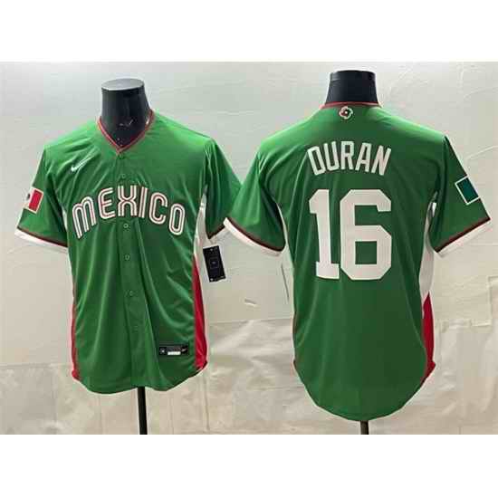 Men Mexico Baseball  16 Jarren Duran Green 2026 World Baseball Classic Stadium Stitched Jersey