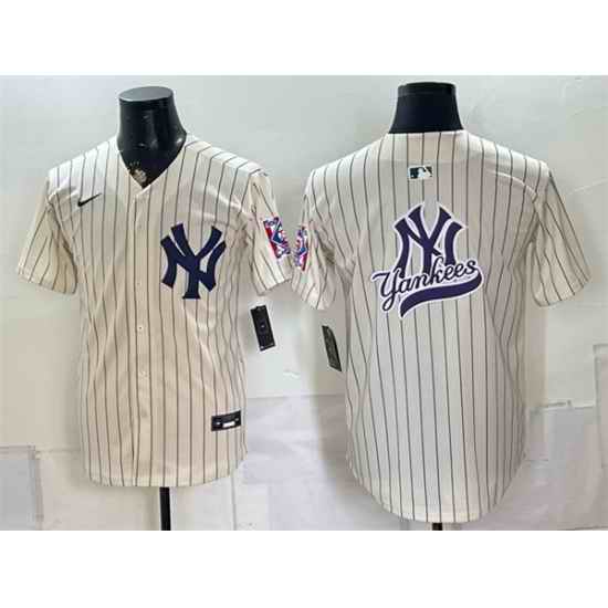 Men New York Yankees Team Big Logo Cream 2026 Field of Dreams Stadium Stitched Baseball Jersey