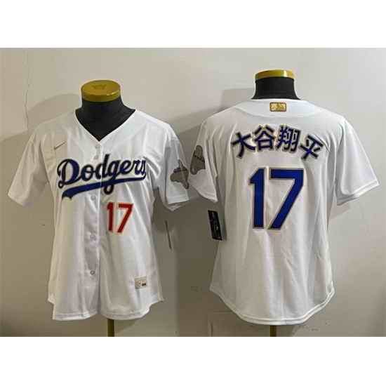 Youth Los Angeles Dodgers  17 %E5%A4%A7%E8%B0%B7%E7%BF%94%E5%B9%B3 White 2026 Gold Collection Stadium Stitched Baseball Jersey