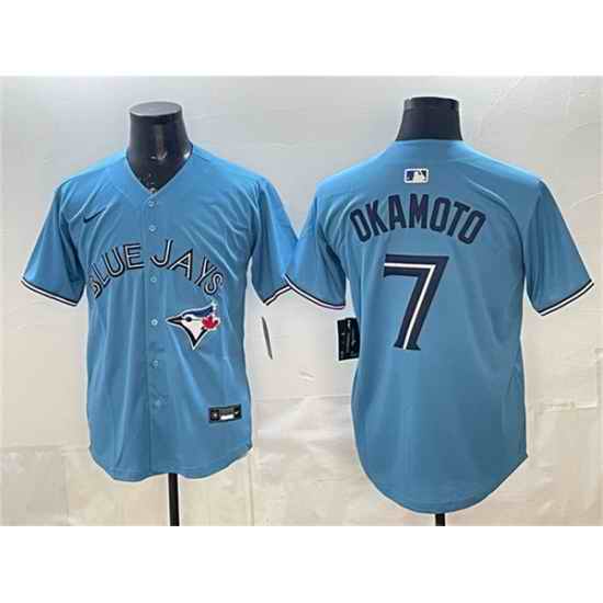 Men Toronto Blue Jays  7 Kazuma Okamoto Blue 2025 Limited Stitched Baseball Jersey