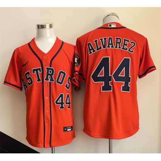 Men Houston Astros 44 Yordan Alvarez Orange Limited Stitched Baseball Jersey