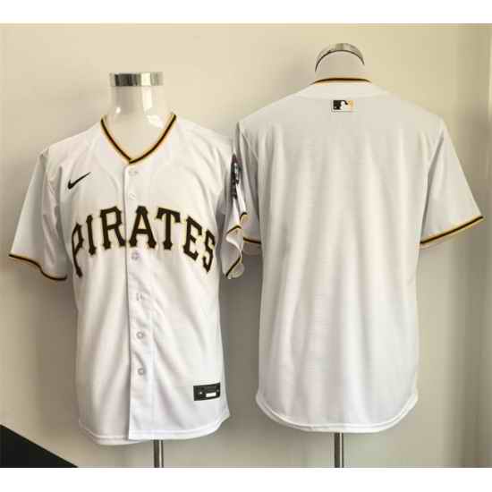 Men Pittsburgh Pirates Blank White Limited Stitched Baseball Jersey