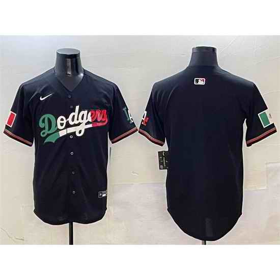Men Los Angeles Dodgers Blank Black Mexico Flag Limited Stitched Baseball Jersey