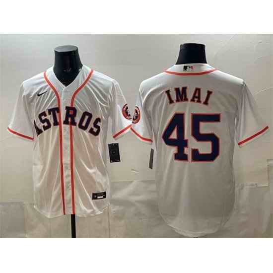Men Houston Astros 45 Tatsuya Imai White Cool Base Stitched Jersey