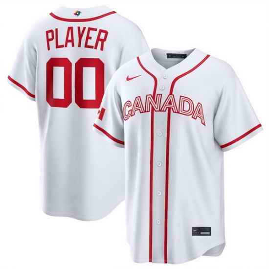 Men Canada Baseball Active Player Custom White 2026 World Baseball Classic Home Stadium Stitched Jersey