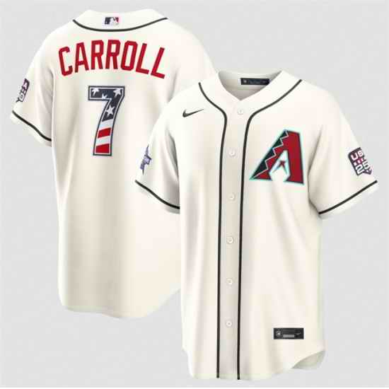 Men Arizona Diamondbacks  7 Corbin Carroll Cream 2026 All Star Edition Stars   Stripes Stadium Pick A Player Stitched Baseball Jersey