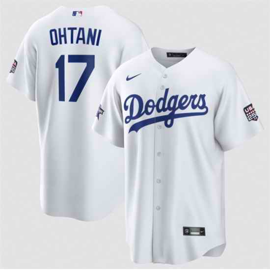 Men Los Angeles Dodgers  17 Shohei Ohtani White 2026 All Star Game   USA 250 Patch Stitched Baseball Jersey