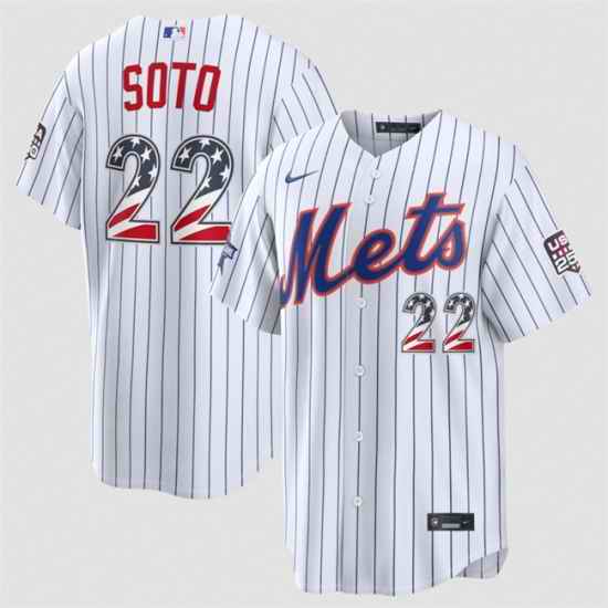 Men New York Mets  22 Juan Soto White 2026 All Star Edition Stars   Stripes Stadium Pick A Player Stitched Baseball Jersey