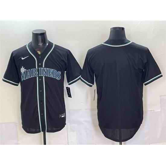 Men Seattle Mariners Blank 2026 Fashion Replica Black Out Stitched Baseball Jersey