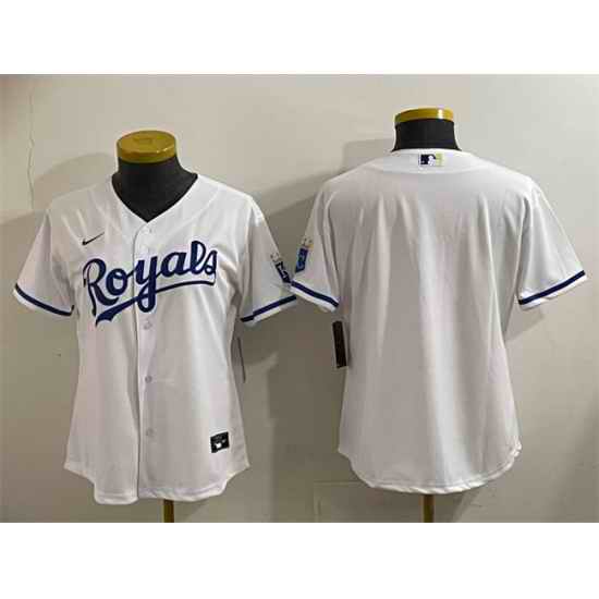 Women Kansas City Royals Blank White Cool Base Stitched Jersey
