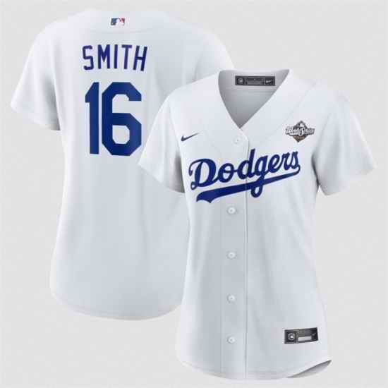 Women Los Angeles Dodgers 16 Will Smith White 2025 World Series Home Cool Base Stitched Baseball Jersey