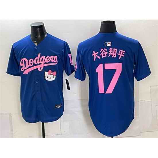 Men Los Angeles Dodgers  17 Shohei Ohtani Royal 2025 Hello Kitty Vapor Limited Stitched Baseball Jersey