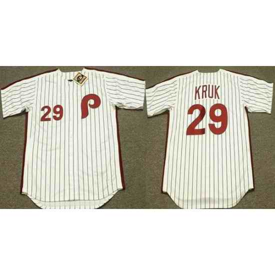 Men Philadelphia Phillies  29 John Kruk White Stitched Jersey
