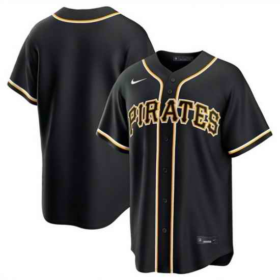 Men Pittsburgh Pirates Blank 2026 Fashion Replica Black Out Stitched Baseball Jersey