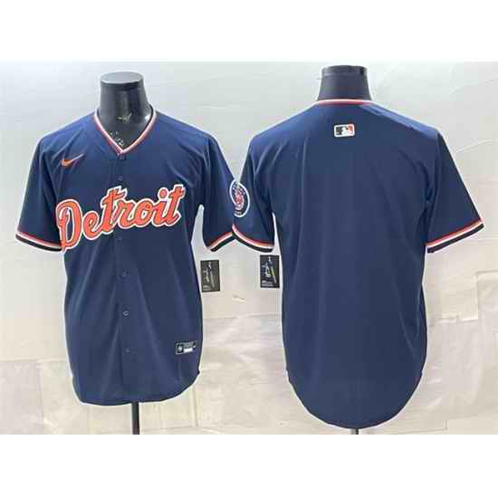 Men Detroit Tigers Blank Navy 2026 Alternate Vapor Premier Limited Stitched Baseball Jersey