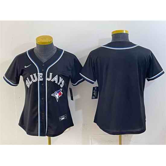 Women Toronto Blue Jays Blank 2026 Fashion Replica Black Out Stitched Baseball Jersey