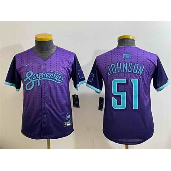 Youth Arizona Diamondbacks 51 Randy Johnson Purple 2025 City Connect Limited Stitched Baseball Jersey