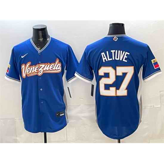 Men Venezuela Baseball  27 Jose Altuve Royal 2026 World Baseball Classic Road Stadium Stitched Jersey