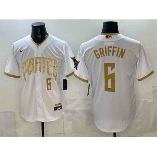 Men Pittsburgh Pirates  6 Konnor Griffin White 2026 City Connect Stadium Stitched Baseball Jersey