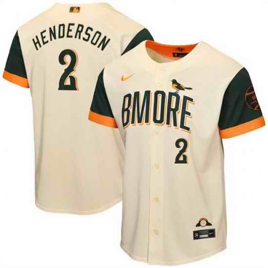 Youth Baltimore Orioles  2 Gunnar Henderson Natural 2026 City Connect Stadium Stitched Baseball Jersey
