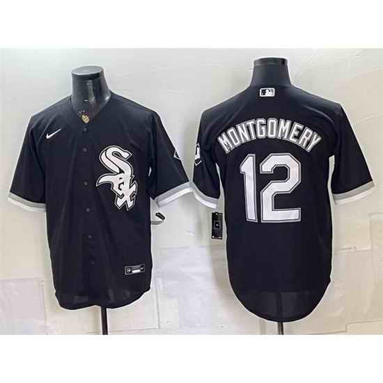 Men Chicago White Sox  12 Colson Montgomery Black Stitched Baseball Jersey