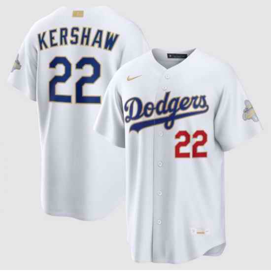 Youth Los Angeles Dodgers Clayton Kershaw Nike White 2026 Gold Collection Stadium Jersey