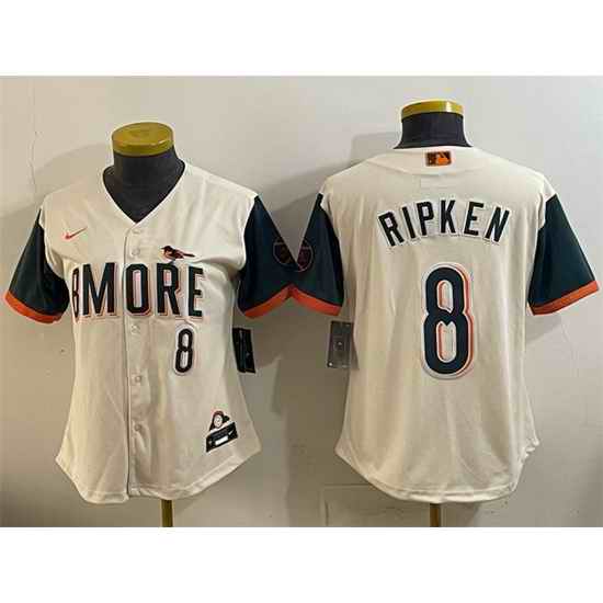 Women Baltimore Orioles  8 Cal Ripken Jr Natural 2026 City Connect Stadium Stitched Baseball Jersey