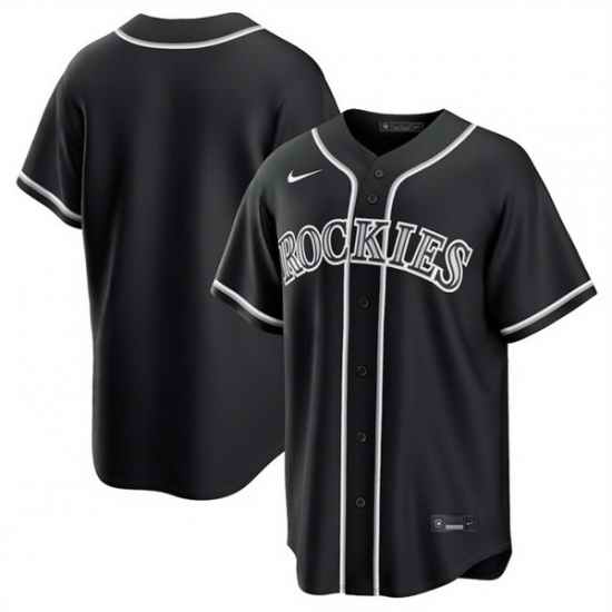 Men Colorado Rockies Blank 2026 Fashion Replica Black Out Stitched Baseball Jersey