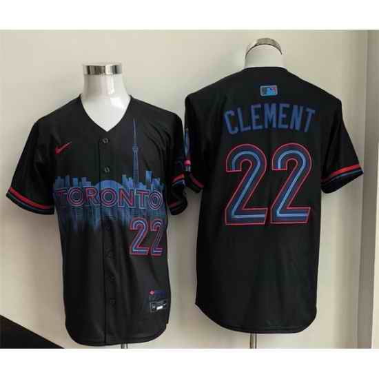 Men Toronto Blue Jays  22 Ernie Clement Navy 2024 City Connect Limited Stitched Baseball Jersey