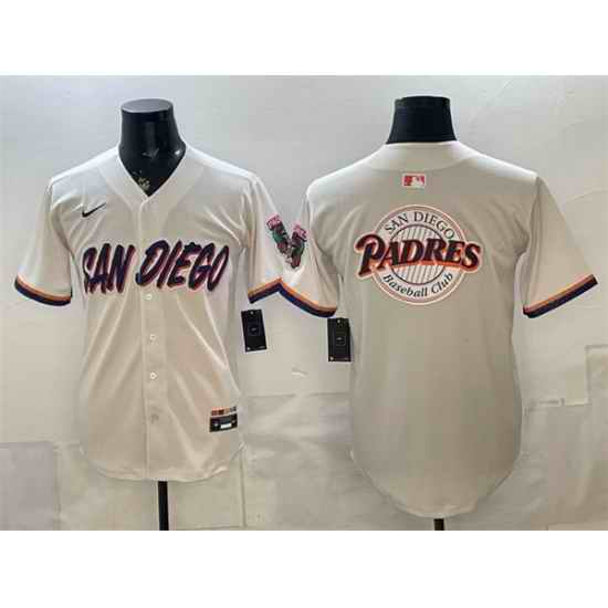 Men San Diego Padres Team Big Logo Cream 2026 City Connect Stadium Stitched Baseball Jerseys