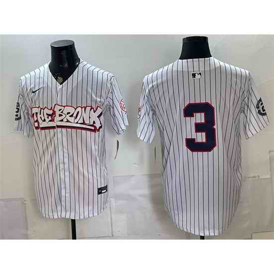 Men New York Yankees  3 Babe Ruth White Bronx Graffiti V2 Vapor Limited Stitched Baseball Jersey