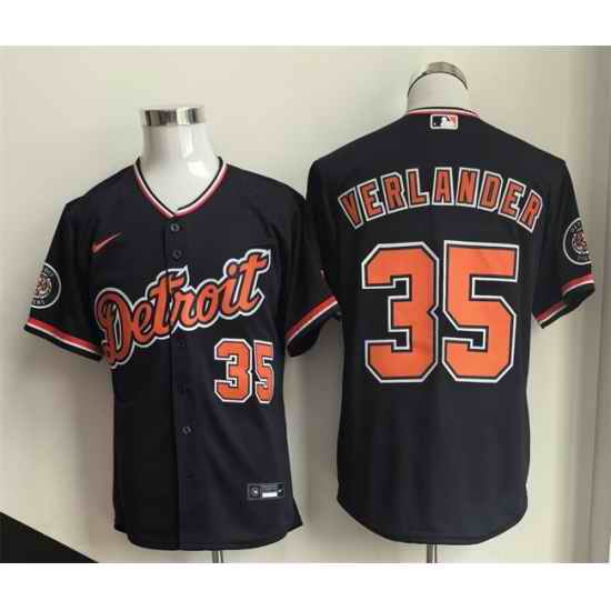Men Detroit Tigers  35 Justin Verlander Black 2026 Cool Base Stitched Baseball Jersey