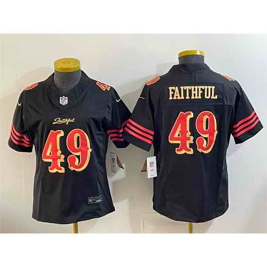 Women San Francisco 49ers 49 Faithful Black 2025 F U S E  Rivalries Vapor Limited Stitched Jersey