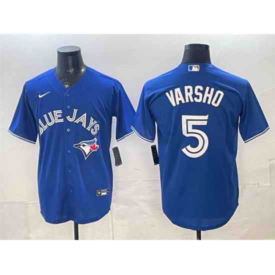 Men Toronto Blue Jays  5 Daulton Varsho Royal 2025 Cool Base Stitched Baseball Jersey