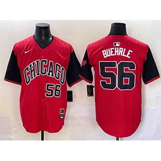 Men Chicago White Sox 56 Mark Buehrle Red Black 2025 City Connect Limited Stitched Baseball Jersey