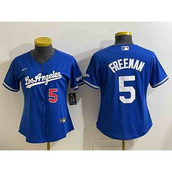 Youth Los Angeles Dodgers  5 Freddie Freeman Royal Alternate Stadium Stitched Baseball Jersey