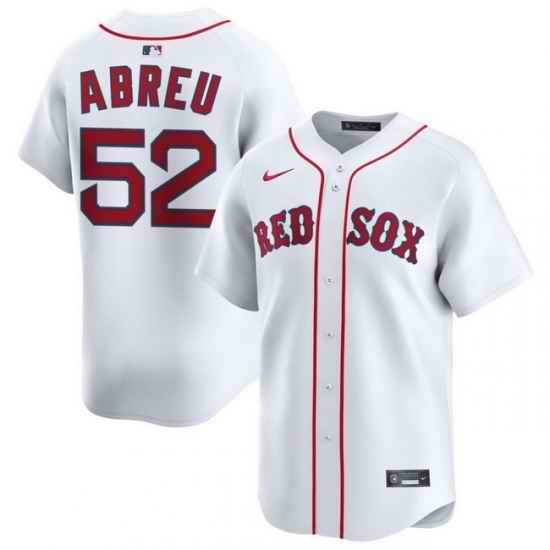 Men Boston Red Sox Nike Home Limited Jersey White Abreu Wilyer 52
