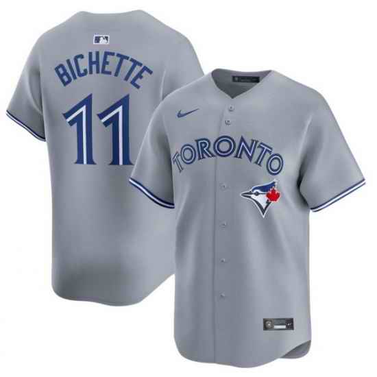 Men Toronto Blue Jays 11 Bo Bichette Gray Cool Base Stitched Baseball Jersey
