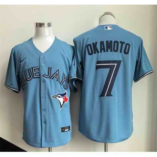 Men Toronto Blue Jays  7 Kazuma Okamoto Blue Limited Stitched Baseball Jersey
