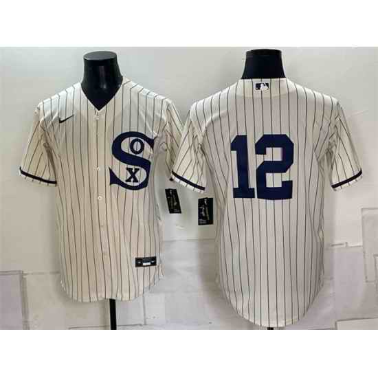 Men Chicago White Sox 12 Colson Montgomery Cream Cool Base Stitched Baseball Jersey