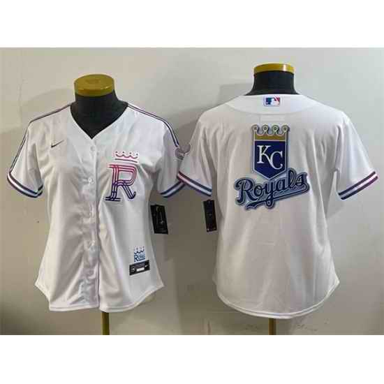 Women Kansas City Royals Team Big Logo White 2026 City Connect Stadium Stitched Baseball Jersey