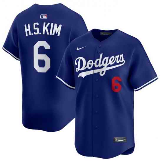 Men Hyeseong Kim Los Angeles Dodgers #6 Alternate Royal Limited Jersey