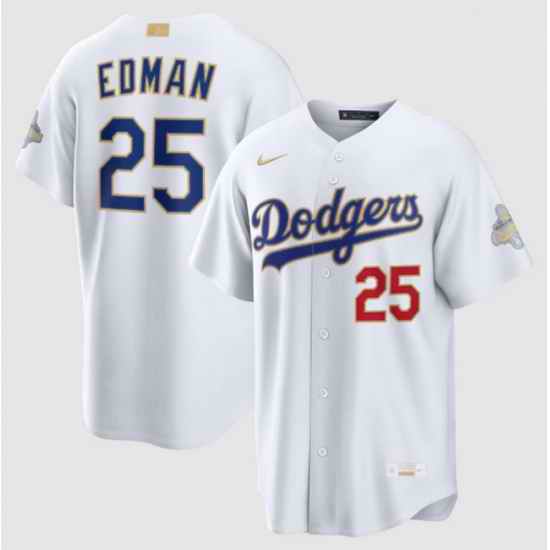 Men Los Angeles Dodgers Tommy Edman Nike White 2026 Gold Collection Stadium Jersey