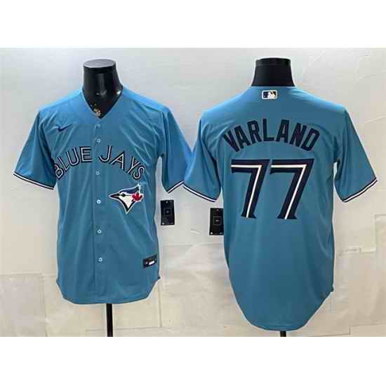 Men Toronto Blue Jays  77 Louis Varland Blue Stitched Baseball Jersey