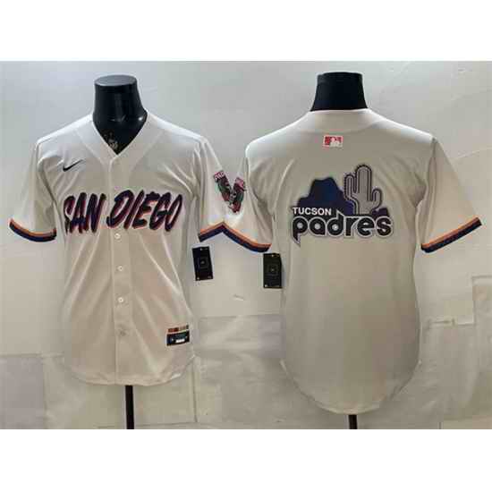 Men San Diego Padres Team Big Logo Cream 2026 City Connect Stadium Stitched Baseball Jersey