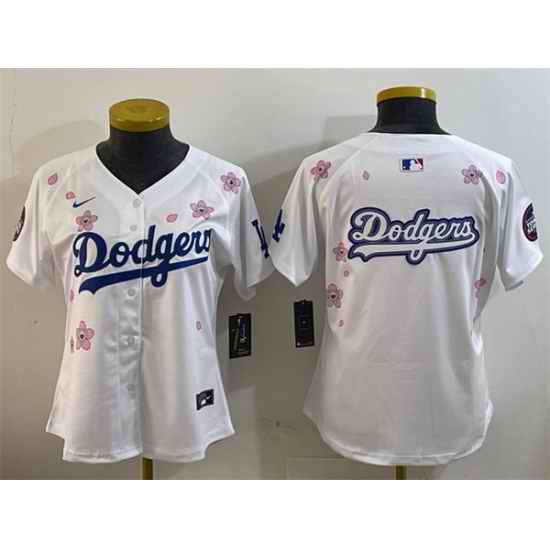 Youth Los Angeles Dodgers Team Big Logo White 2025 Tokyo Series Limited Stitched Baseball Jersey