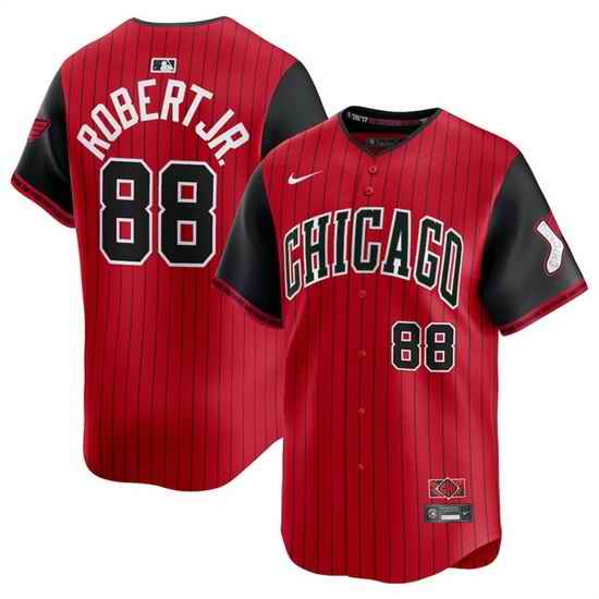 Men Chicago White Sox 88 Luis Robert Jr  Red Black 2025 City Connect Limited Stitched Baseball Jersey