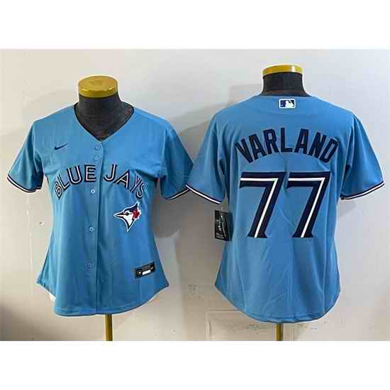 Youth Toronto Blue Jays  77 Louis Varland Blue Stitched Baseball Jersey